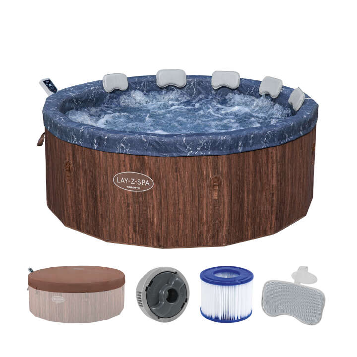 Bestway LAY-Z-SPA® Energiespar-Whirlpool Toronto AirJet™ Holz-Optik